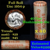 ***Auction Highlight*** Uncirculated 25c orig shotgun roll, 1954-p  In N.F. String & Son Wrapper (fc