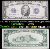 *Star Note 1934C $10 Blue Seal Silver Certificate Signatures Julian/Snyder Grades