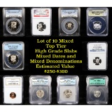 10 High Graded Top Tier Slabed Coins