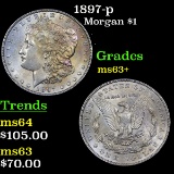 1897-p Morgan Dollar $1 Grades Select+ Unc