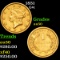 1851 Gold Dollar $1 Grades AU, Almost Unc