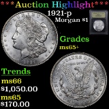 ***Auction Highlight*** 1921-p Morgan Dollar $1 Graded GEM+ Unc By USCG (fc)
