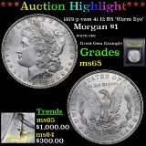 ***Auction Highlight*** 1879-p vam 41 I2 R5 'Worm Eye' Morgan Dollar $1 Graded GEM Unc By USCG (fc)