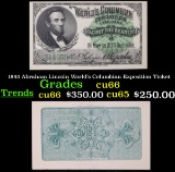 1893 Abraham Lincoln World's Columbian Exposition Ticket Grades Gem+ CU