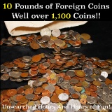 10 LBS of Mixed Foreign Coins Well Over 1100 Coins Unsearched Hours & Hours of Fun