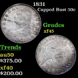 1831 Capped Bust Half Dollar 50c Grades xf+