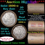 ***Auction Highlight*** Full solid Key date 1896-o Morgan silver dollar roll, 20 coins (fc)