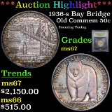 ***Auction Highlight*** 1936-s Bay Bridge Old Commem Half Dollar 50c Graded GEM++ Unc By USCG (fc)