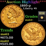 ***Auction Highlight*** 1895-p Gold Liberty Half Eagle $5 Graded Select Unc By USCG (fc)