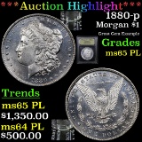 ***Auction Highlight*** 1880-p Morgan Dollar $1 Graded GEM Unc PL By USCG (fc)