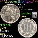 Proof ***Auction Highlight*** PCGS 1887/6 Three Cent Copper Nickel 3cn Graded pr66 By PCGS (fc)