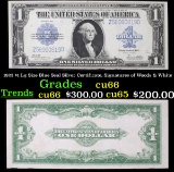 1923 $1 Lg Size Blue Seal Silver Certificate, Signatures of Woods & White Grades Gem+ CU