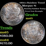 1904-o Rainbow Toned Morgan Dollar $1 Grades GEM Unc