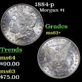 1884-p Morgan Dollar $1 Grades Select+ Unc