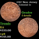 1787 New Jersey Colonial Cent 1c Grades f details