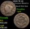 1828 N-10 Coronet Head Large Cent 1c Grades vg+