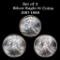 3 Silver Eagle $1 coins 1987-1989 Silver Eagle Dollar $1
