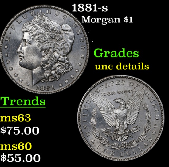 1881-s Morgan Dollar $1 Grades Unc Details