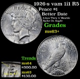 1926-s vam 1i1 R5 Peace Dollar $1 Grades Select+ Unc