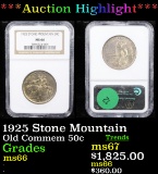 ***Auction Highlight*** NGC 1925 Stone Mountain Old Commem Half Dollar 50c Graded ms66 By NGC (fc)