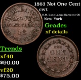 1863 Not One Cent Civil War Token 1c Grades xf details