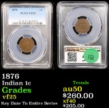 PCGS 1876 Indian Cent 1c Graded vf25 By PCGS