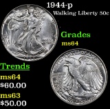 1944-p Walking Liberty Half Dollar 50c Grades Choice Unc