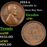 1914-s Lincoln Cent 1c Grades xf+