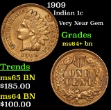 1909 Indian Cent 1c Grades Choice+ Unc BN