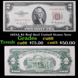 1953A $2 Red Seal United States Note Grades Gem+ CU