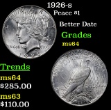 1926-s Peace Dollar $1 Grades Choice Unc