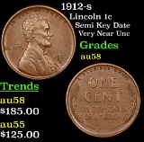 1912-s Lincoln Cent 1c Grades Choice AU/BU Slider