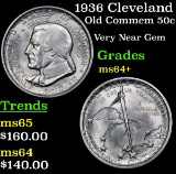 1936 Cleveland Old Commem Half Dollar 50c Grades Choice+ Unc