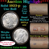 ***Auction Highlight*** 1923-p Uncirculated Peace Dollar Shotgun Roll (fc)