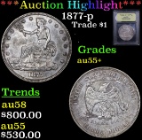 ***Auction Highlight*** 1877-p Trade Dollar $1 Graded Choice AU By USCG (fc)