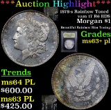 ***Auction Highlight*** 1878-s Rainbow Toned vam 17 R6 EDS Morgan Dollar $1 Graded Select Unc+ PL By