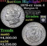 ***Auction Highlight*** 1879-cc vam 4 Morgan Dollar $1 Graded Choice AU/BU Slider+ By USCG (fc)