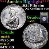 ***Auction Highlight*** 1921 Pilgrim Old Commem Half Dollar 50c Graded GEM+ Unc By USCG (fc)