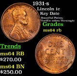 1931-s Lincoln Cent 1c Grades Choice Unc RB