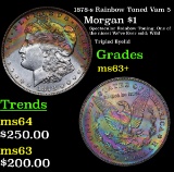 1878-s Rainbow Toned Vam 5 Morgan Dollar $1 Grades Select+ Unc