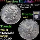 ***Auction Highlight*** 1882-o/s Top 100 vam 3 Morgan Dollar $1 Graded Select Unc By USCG (fc)