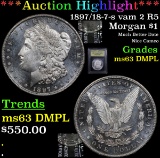 ***Auction Highlight*** 1897/18-7-s vam 2 R5 Morgan Dollar $1 Graded Select Unc DMPL By USCG (fc)