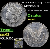 1887-s /s Vam 2A Top 100 R5 Morgan Dollar $1 Grades Select Unc