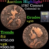 ***Auction Highlight*** 1787 Connct Colonial Cent 1c Graded vg+ By USCG (fc)