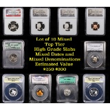 10 High Graded Top Tier Slabed Coins