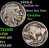1926-d Buffalo Nickel 5c Grades f+