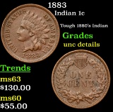 1883 Indian Cent 1c Grades Unc Details