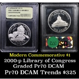 Proof 2000-p Library of Congress Modern Commem Dollar $1 Graded GEM++ Proof Deep Cameo By USCG