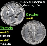 1945-s micro-s Mercury Dime 10c Grades Select Unc