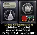 Proof 1994-S Capitol Modern Commem Dollar $1 Graded GEM++ Proof Deep Cameo by USCG